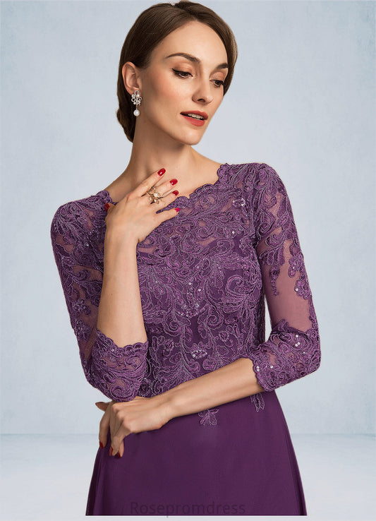 Ariel A-Line Scoop Neck Floor-Length Chiffon Lace Mother of the Bride Dress With Sequins SRS126P0014590
