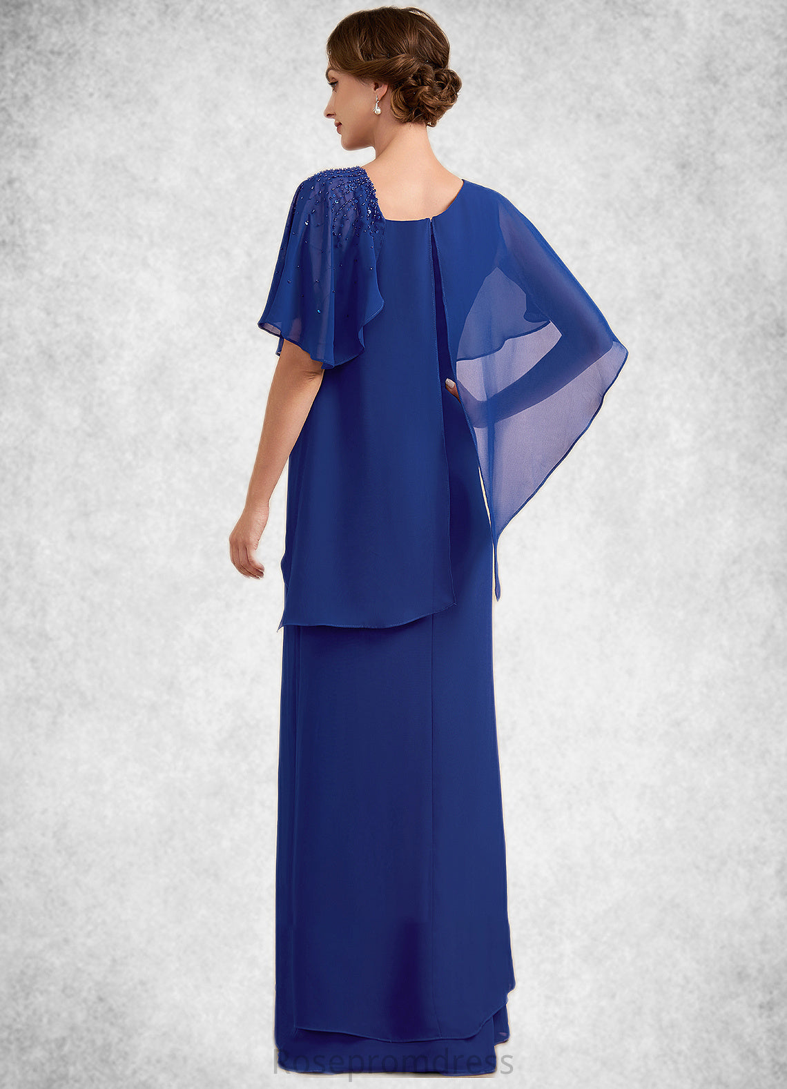 Hailey A-Line V-neck Floor-Length Chiffon Mother of the Bride Dress With Beading Sequins SRS126P0014600