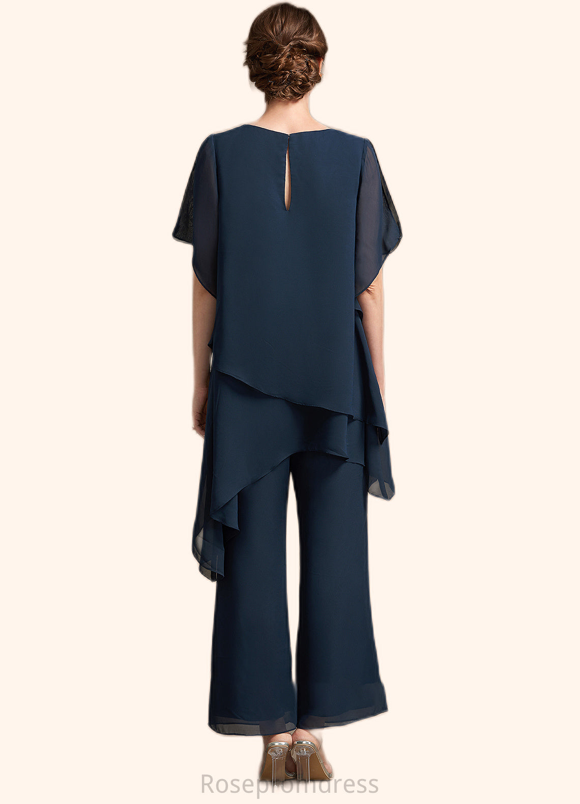 Addisyn Jumpsuit/Pantsuit Scoop Neck Ankle-Length Chiffon Mother of the Bride Dress SRS126P0014607