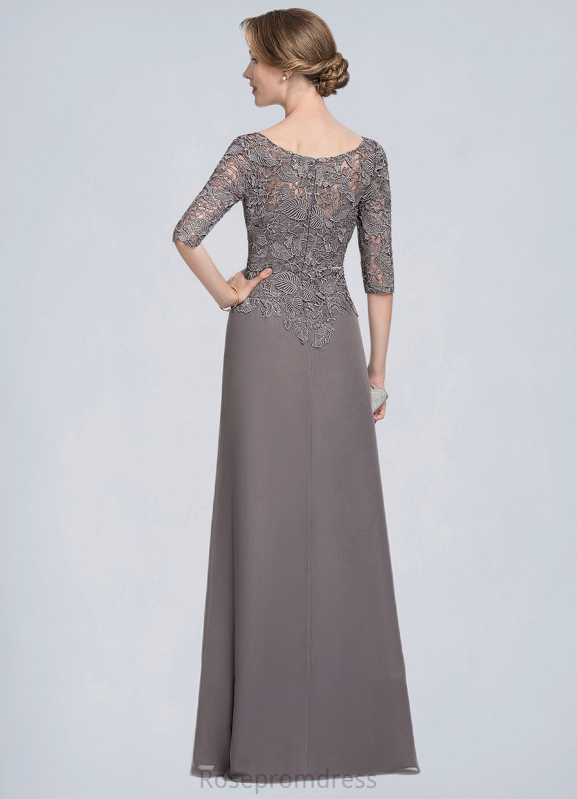 Naomi A-Line Scoop Neck Floor-Length Chiffon Lace Mother of the Bride Dress With Cascading Ruffles SRS126P0014608