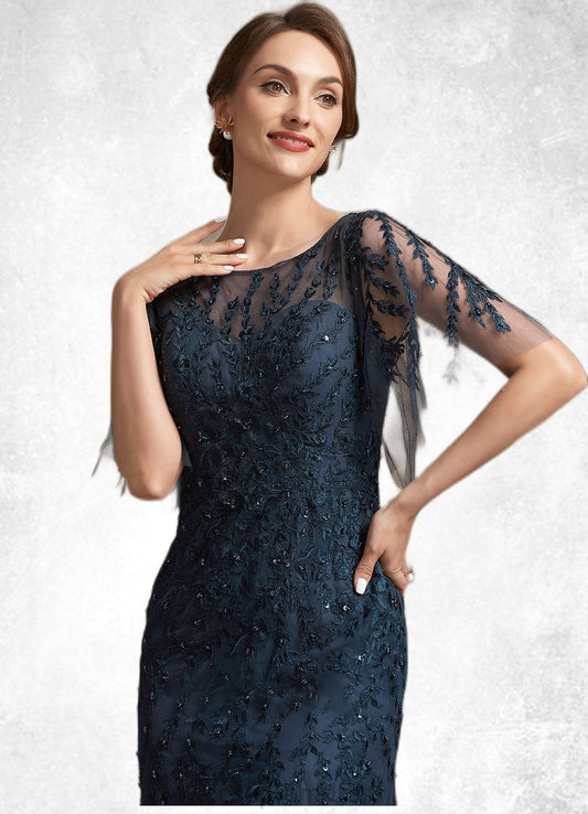 Vanessa Trumpet/Mermaid Scoop Neck Floor-Length Tulle Lace Mother of the Bride Dress With Sequins SRS126P0014625