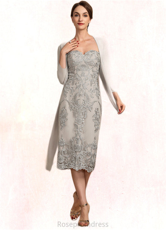 Ariana Sheath/Column Sweetheart Knee-Length Lace Mother of the Bride Dress SRS126P0014634