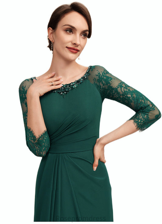 Jan A-Line Scoop Neck Floor-Length Chiffon Lace Mother of the Bride Dress With Beading Cascading Ruffles SRS126P0014643