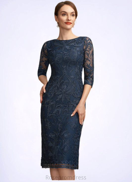 Nova Sheath/Column Scoop Neck Knee-Length Lace Mother of the Bride Dress SRS126P0014675