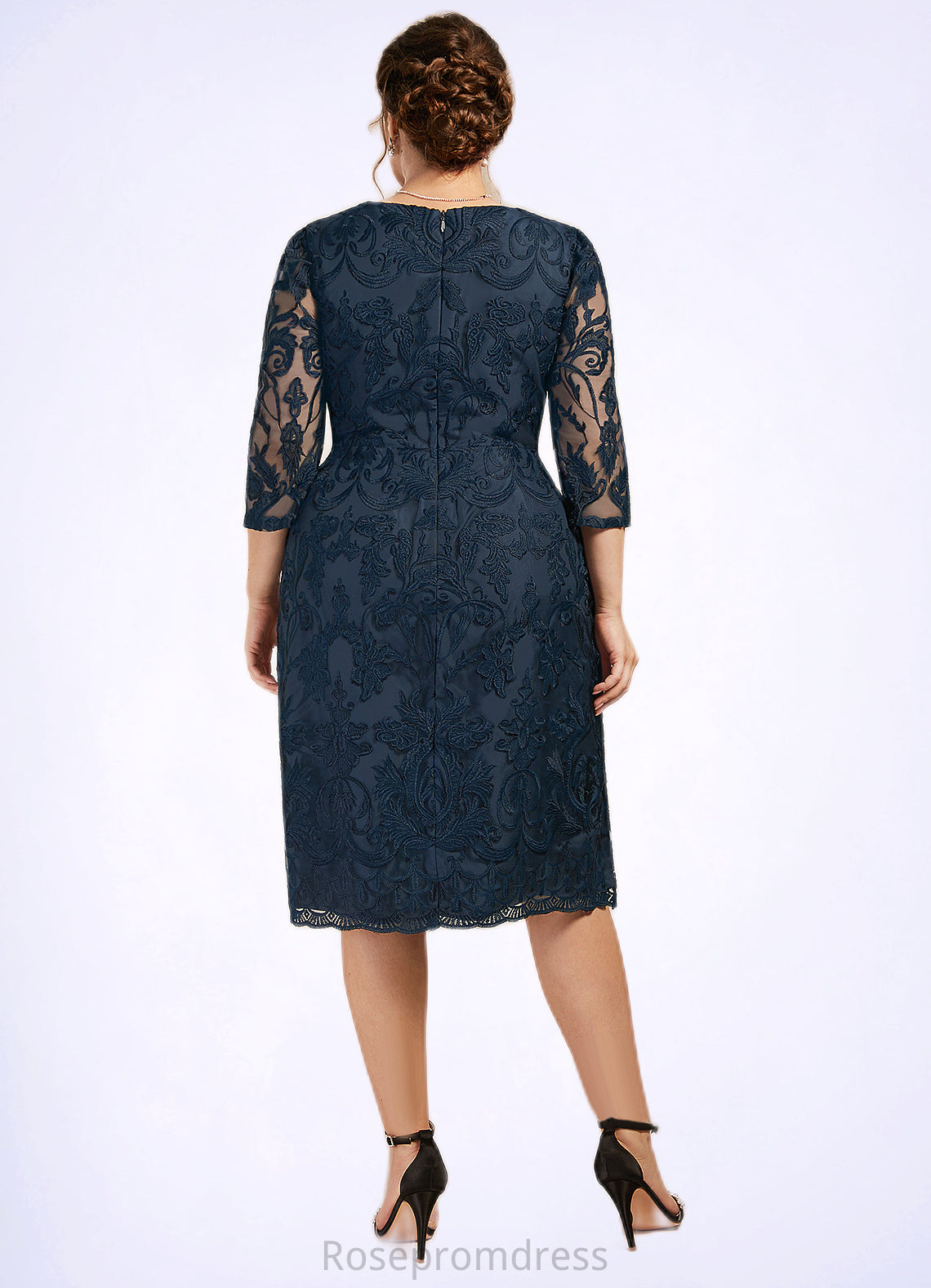 Nova Sheath/Column Scoop Neck Knee-Length Lace Mother of the Bride Dress SRS126P0014675