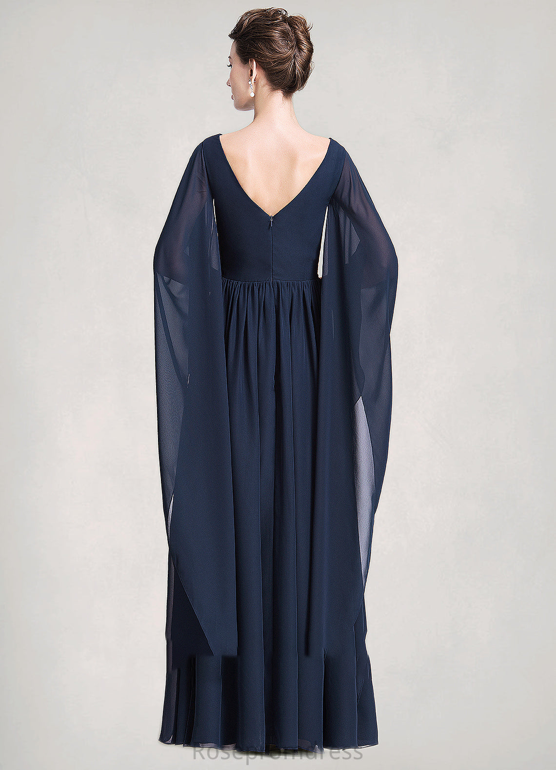 Anika Empire V-neck Floor-Length Chiffon Mother of the Bride Dress With Ruffle Beading Sequins SRS126P0014724