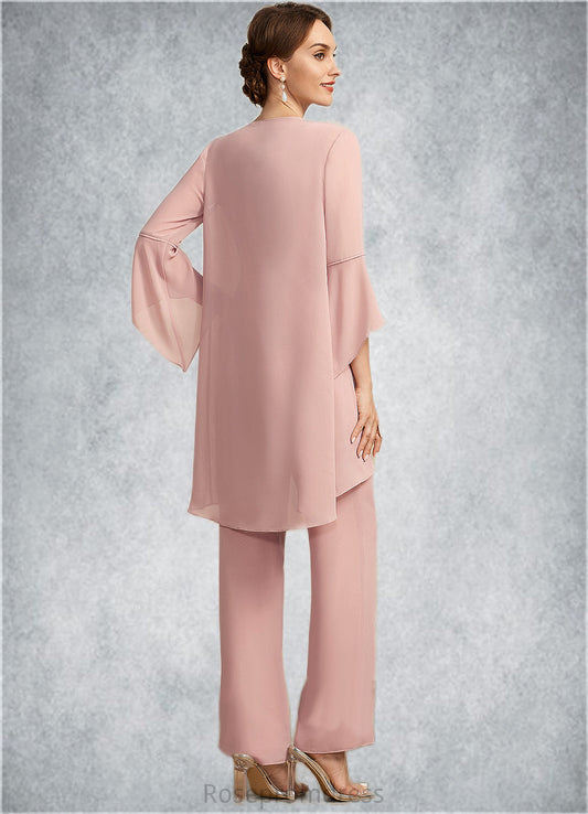 Brylee Jumpsuit/Pantsuit Scoop Neck Ankle-Length Chiffon Lace Mother of the Bride Dress SRS126P0014746