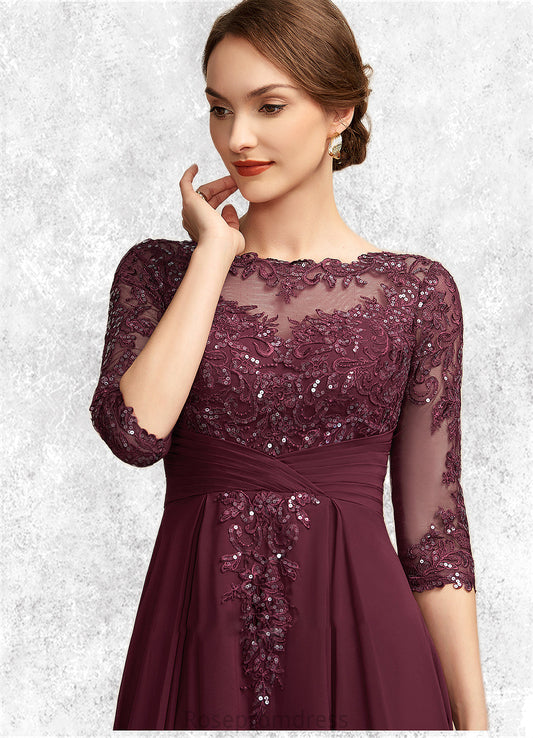 Phoenix A-Line Scoop Neck Asymmetrical Chiffon Lace Mother of the Bride Dress With Ruffle Sequins SRS126P0014765