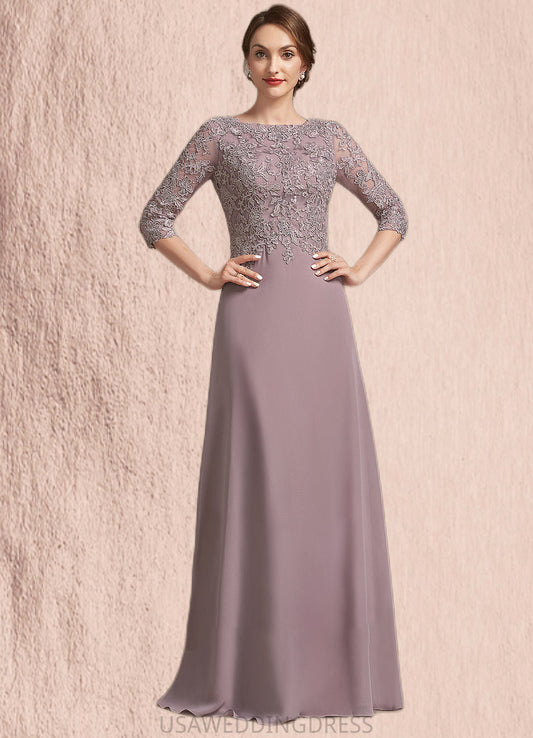 Willow A-Line Scoop Neck Floor-Length Chiffon Lace Mother of the Bride Dress DS126P0014788
