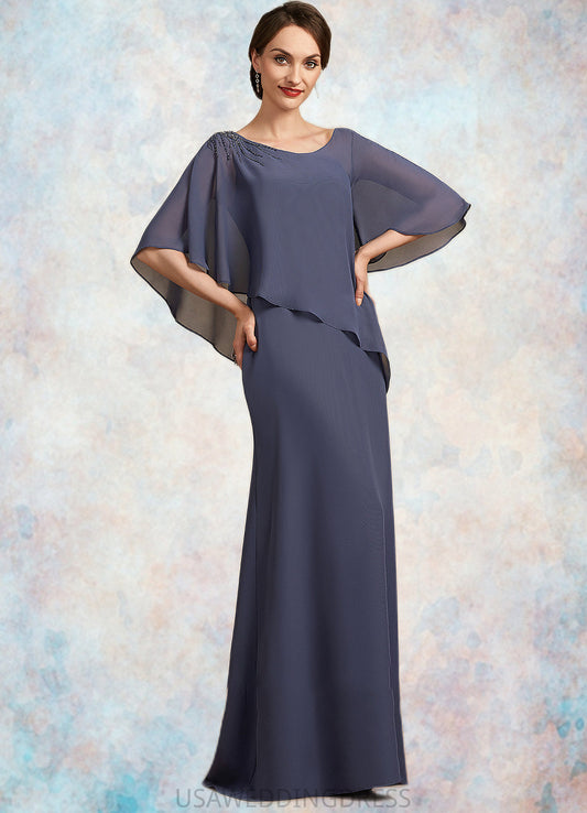 Corinne A-Line Scoop Neck Floor-Length Chiffon Mother of the Bride Dress With Beading DS126P0014793