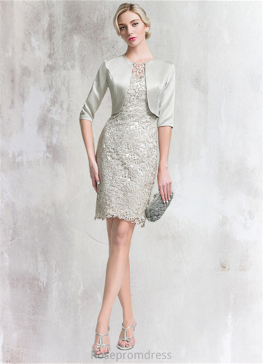 Sonia Sheath/Column Scoop Neck Knee-Length Lace Mother of the Bride Dress SRS126P0014802