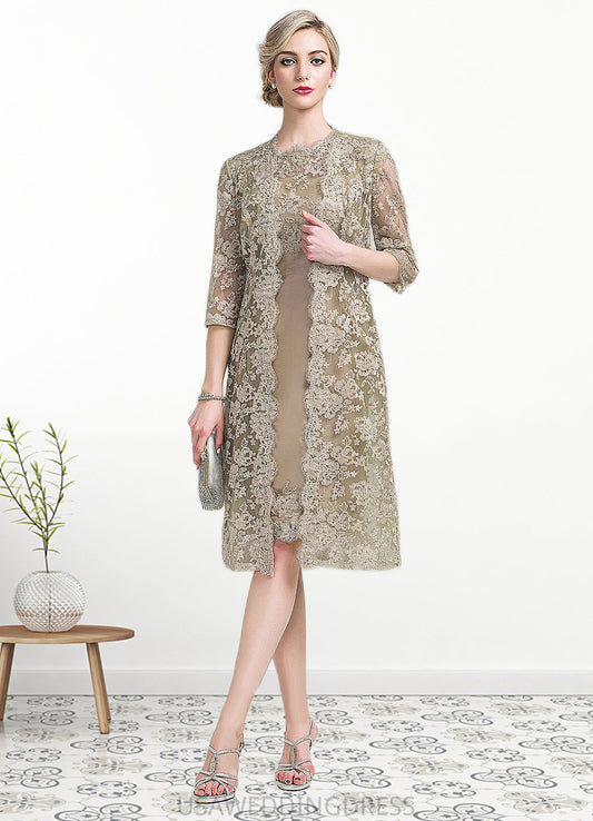 Lana Sheath/Column Scoop Neck Knee-Length Taffeta Mother of the Bride Dress DS126P0014808