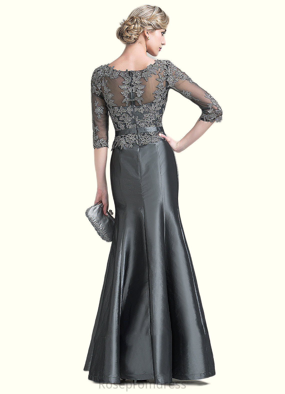 Marley Trumpet/Mermaid Scoop Neck Floor-Length Taffeta Mother of the Bride Dress With Beading Appliques Lace Sequins SRS126P0014832