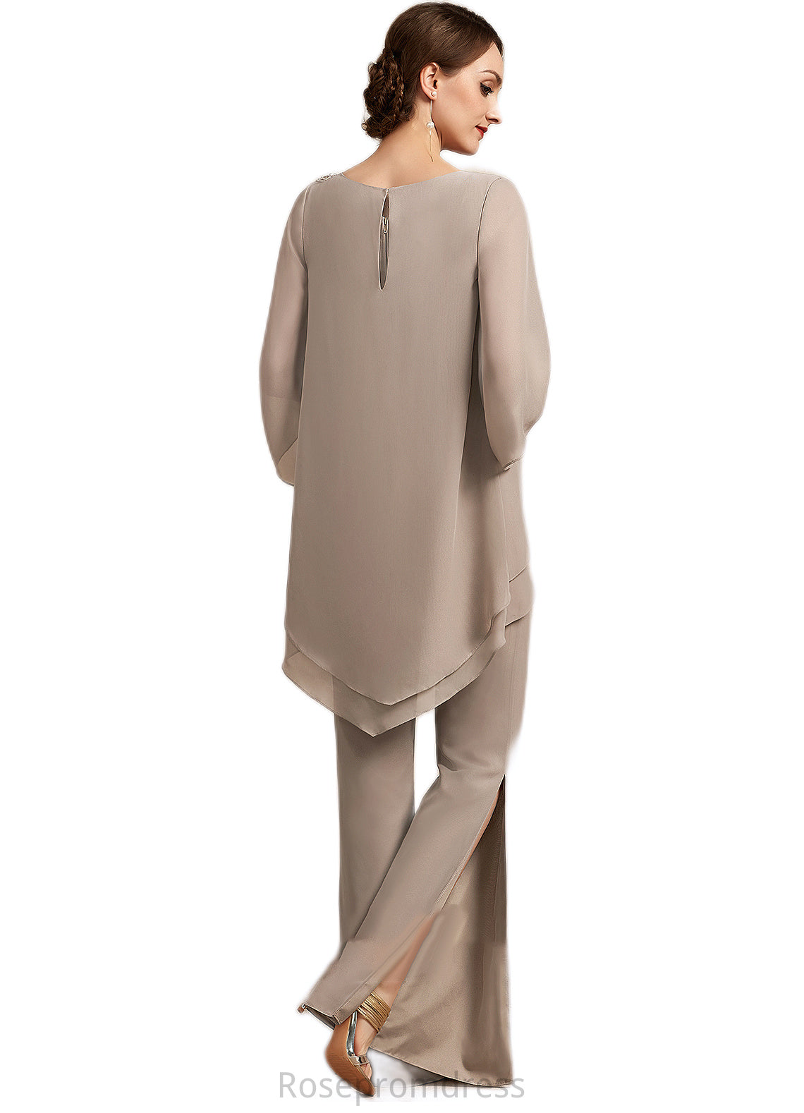 Emerson Jumpsuit/Pantsuit Scoop Neck Floor-Length Chiffon Mother of the Bride Dress SRS126P0014864