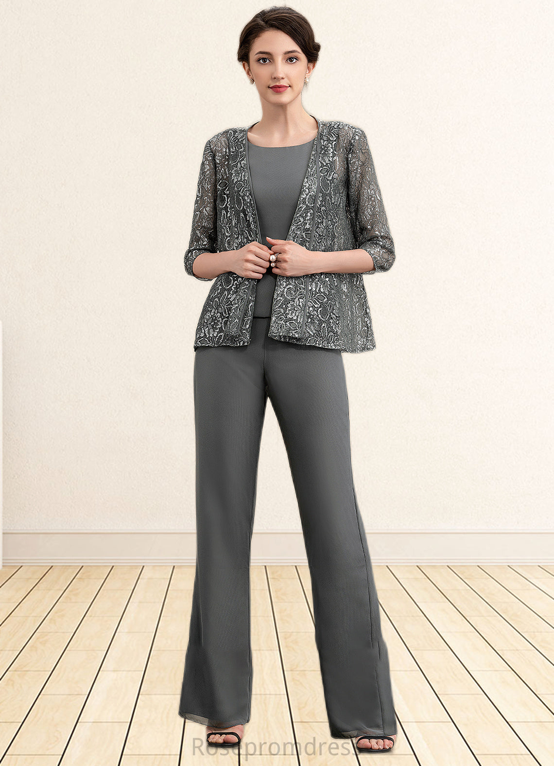 Sophie Jumpsuit/Pantsuit Scoop Neck Ankle-Length Chiffon Mother of the Bride Dress SRS126P0014890