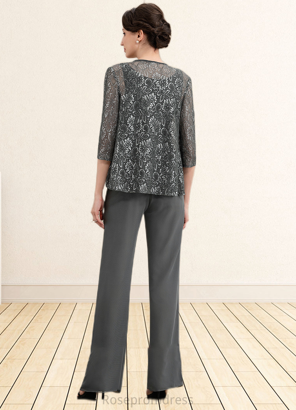 Sophie Jumpsuit/Pantsuit Scoop Neck Ankle-Length Chiffon Mother of the Bride Dress SRS126P0014890