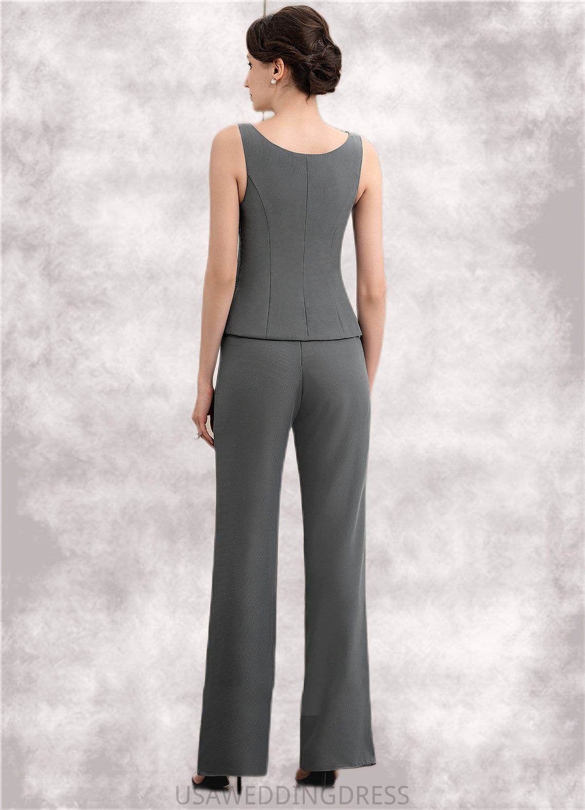 Gabriella Jumpsuit/Pantsuit Scoop Neck Ankle-Length Chiffon Mother of the Bride Dress DS126P0014890