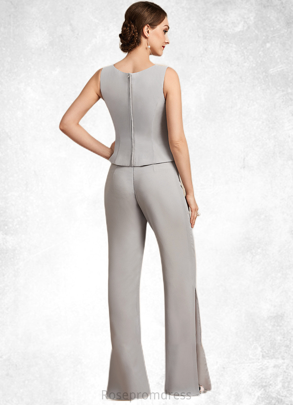 Lexi Jumpsuit/Pantsuit Square Neckline Floor-Length Chiffon Mother of the Bride Dress SRS126P0014900