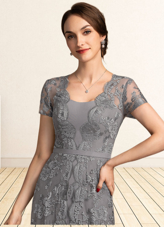 Elizabeth A-Line Square Neckline Sweep Train Chiffon Lace Mother of the Bride Dress DS126P0014903