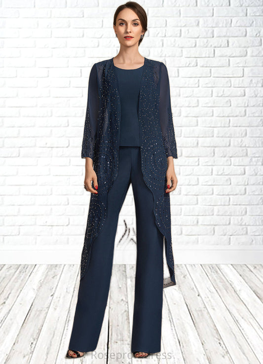 Evelyn Jumpsuit/Pantsuit Scoop Neck Floor-Length Chiffon Mother of the Bride Dress SRS126P0014914