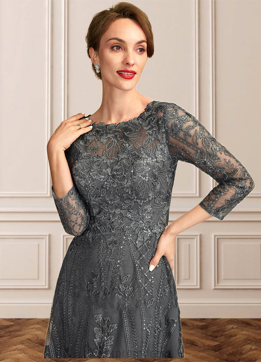 Ruby A-Line Scoop Neck Floor-Length Lace Mother of the Bride Dress With Sequins SRS126P0014939