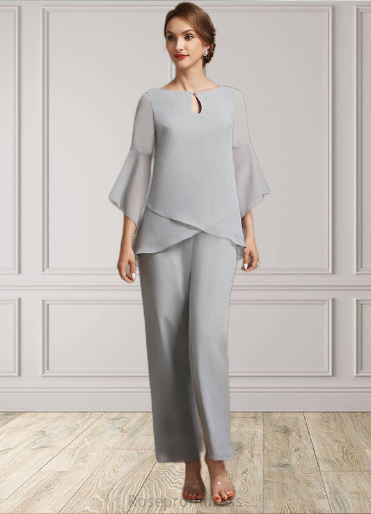 Audrey Jumpsuit/Pantsuit Scoop Neck Ankle-Length Chiffon Mother of the Bride Dress SRS126P0014958