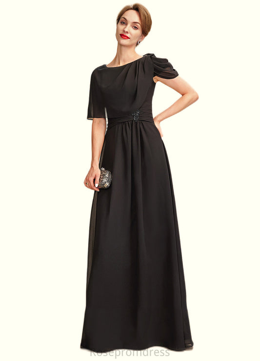 Tamara A-Line Scoop Neck Floor-Length Chiffon Mother of the Bride Dress With Ruffle Beading SRS126P0014970