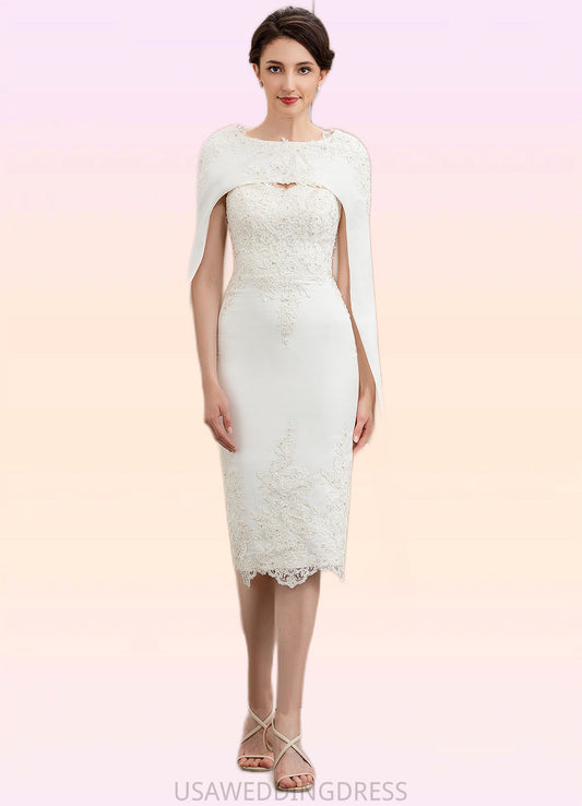Kiera Sheath/Column Sweetheart Knee-Length Lace Stretch Crepe Mother of the Bride Dress With Beading DS126P0014973