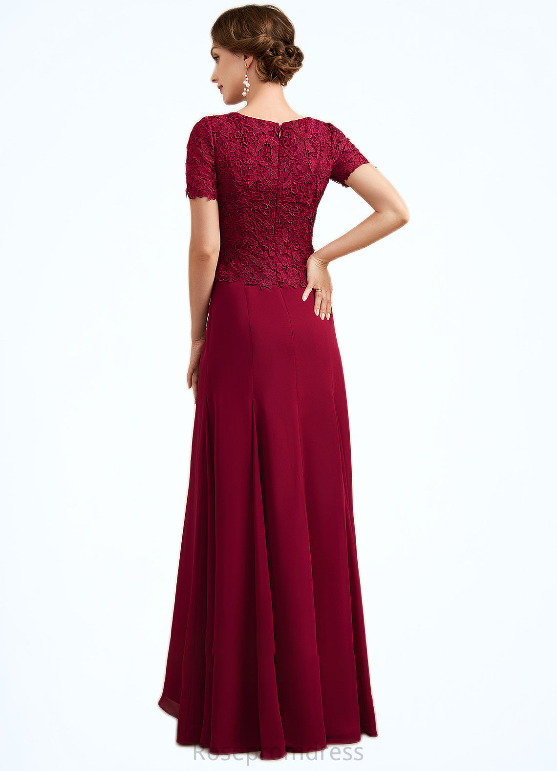 Everleigh Trumpet/Mermaid Scoop Neck Floor-Length Chiffon Lace Mother of the Bride Dress SRS126P0014979