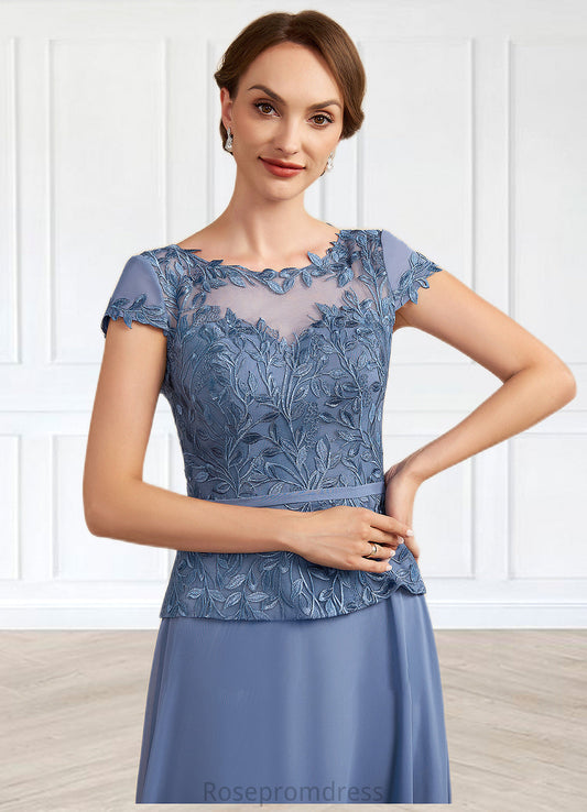 Maria A-Line Scoop Neck Floor-Length Chiffon Lace Mother of the Bride Dress SRS126P0014989