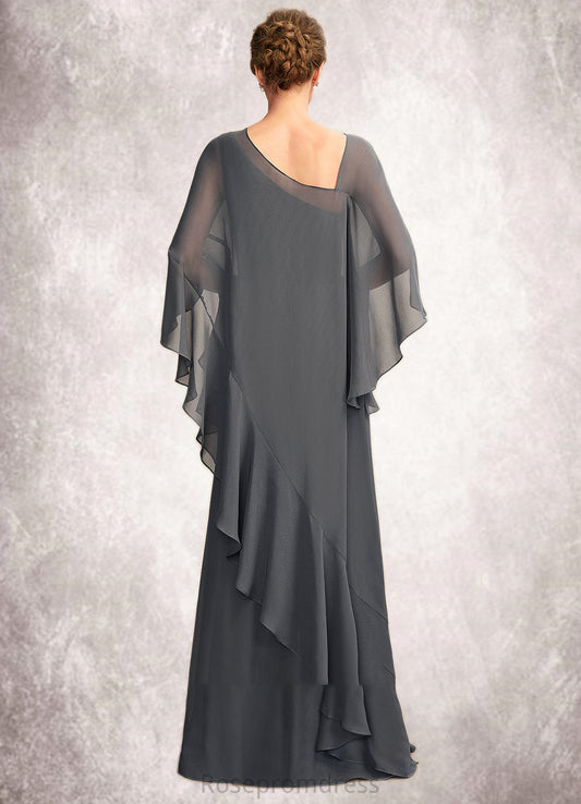 Danika Sheath/Column One-Shoulder Floor-Length Chiffon Mother of the Bride Dress SRS126P0014995