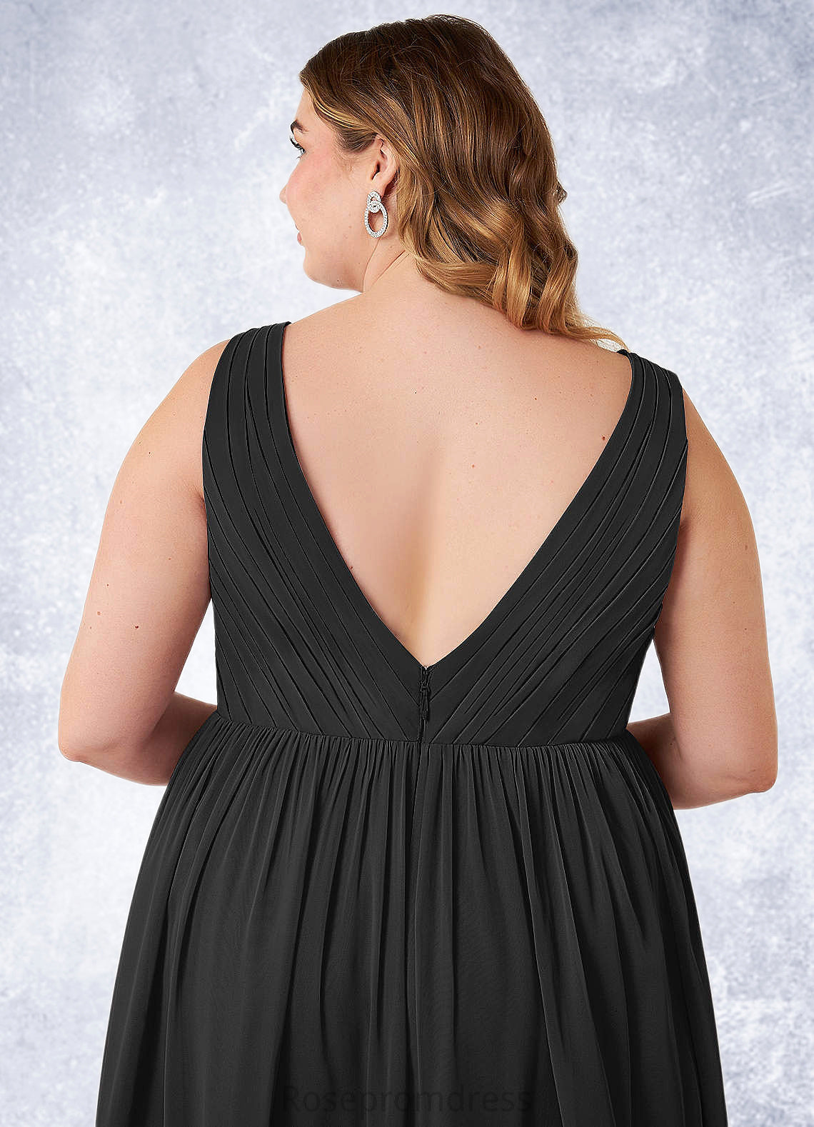 Libby A-Line Pleated Chiffon Floor-Length Dress SRSP0019618