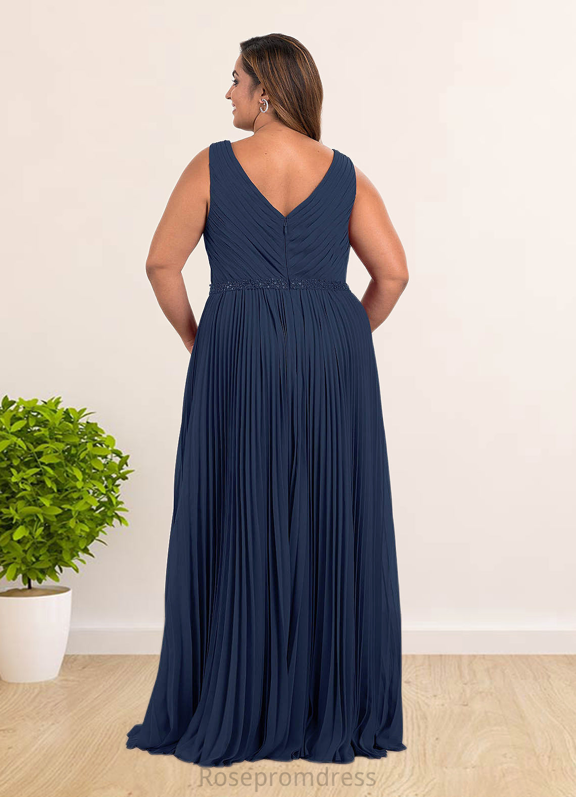 Dakota A-Line Sequins Chiffon Floor-Length Dress SRSP0019886