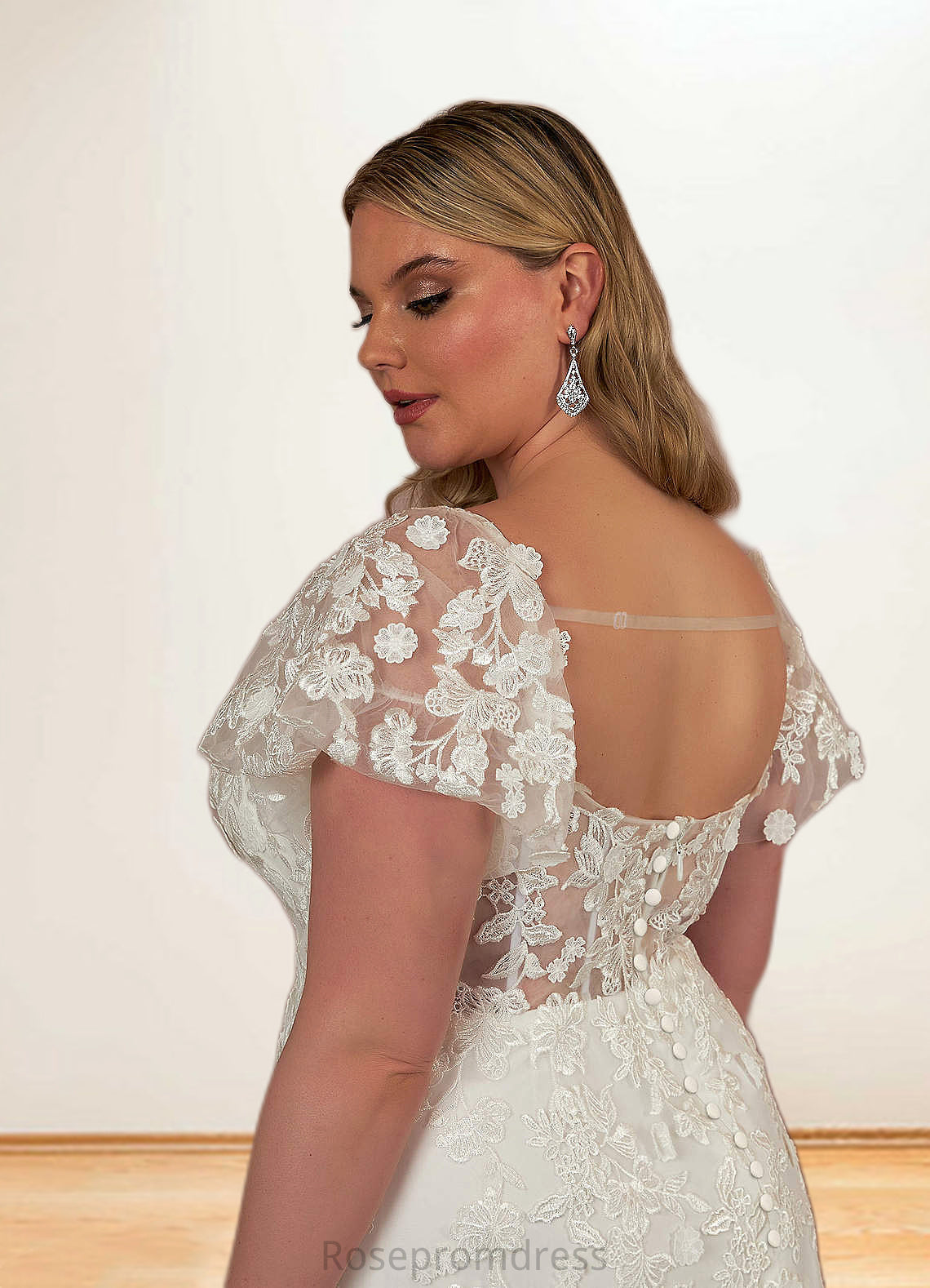 Sara A-Line Lace Sweep Train Dress SRSP0020025