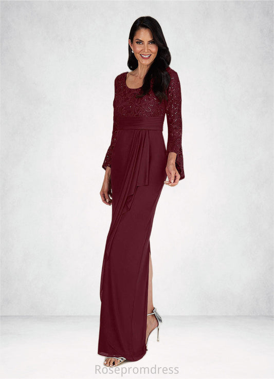 Nita Sheath Sequins Mesh Floor-Length Dress SRSP0019953