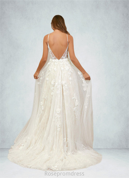 Perla A-Line Lace Chapel Train Dress SRSP0020111