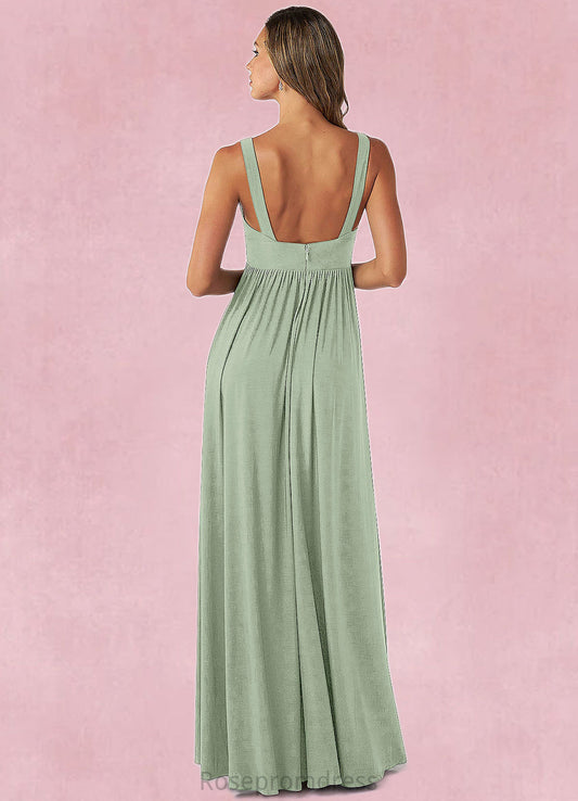 Peyton A-Line Pleated Luxe Knit Floor-Length Dress SRSP0019786