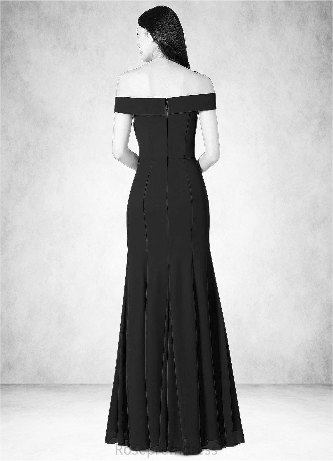 Annabella Empire Off the Shoulder Chiffon Floor-Length Dress SRSP0019632
