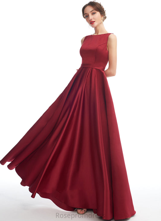 Neckline ScoopNeck Satin Length Silhouette Straps Floor-Length A-Line Fabric Adriana Bridesmaid Dresses