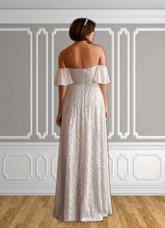 Pru A-Line Off the Shoulder Chiffon Floor-Length Dress SRSP0020087