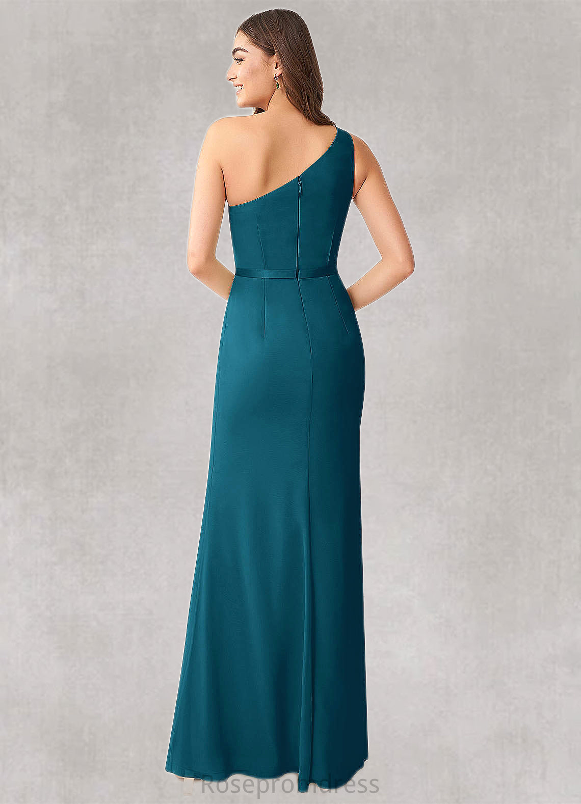 Thelma Mermaid One Shoulder Chiffon Floor-Length Dress SRSP0019731