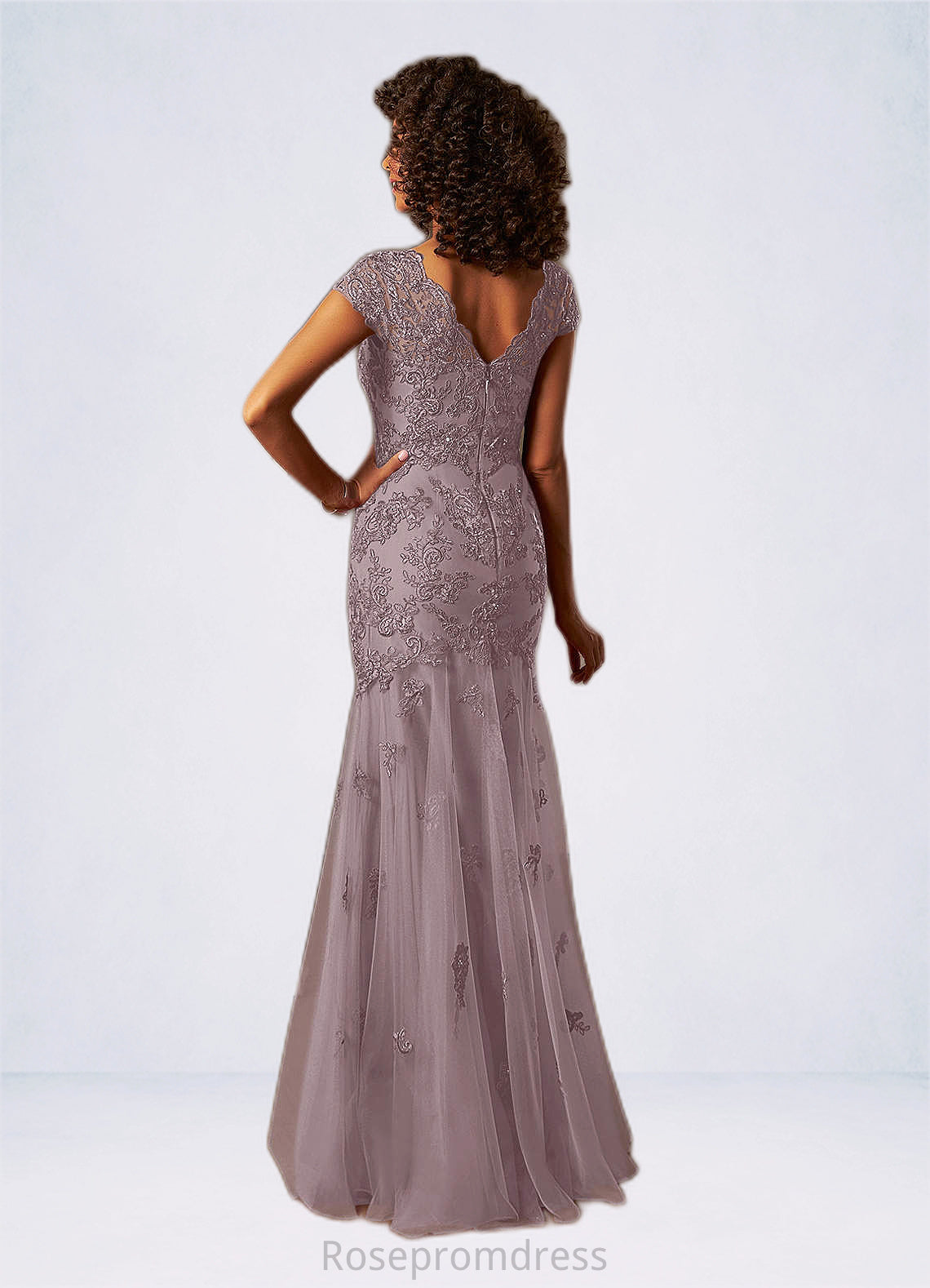 Emery Mermaid Sequins Tulle Floor-Length Dress SRSP0019857