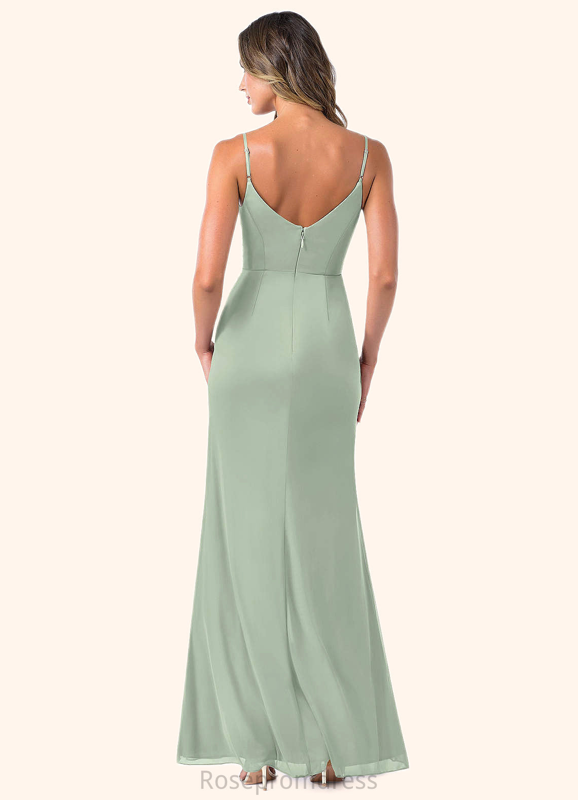 Emerson Mermaid Pleated Mesh Floor-Length Dress SRSP0019596