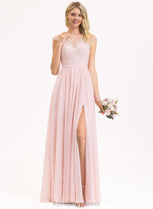 Neckline Fabric Silhouette Floor-Length A-Line Length Embellishment ScoopNeck SplitFront Lillie Bridesmaid Dresses