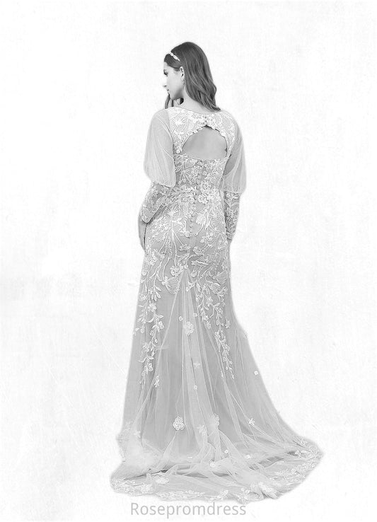 Olivia Mermaid Lace Chapel Train Dress SRSP0020246