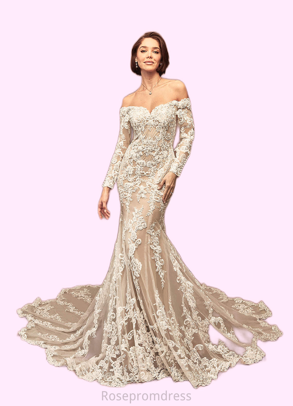 Hazel Mermaid Sequins Tulle Cathedral Train Dress SRSP0020049
