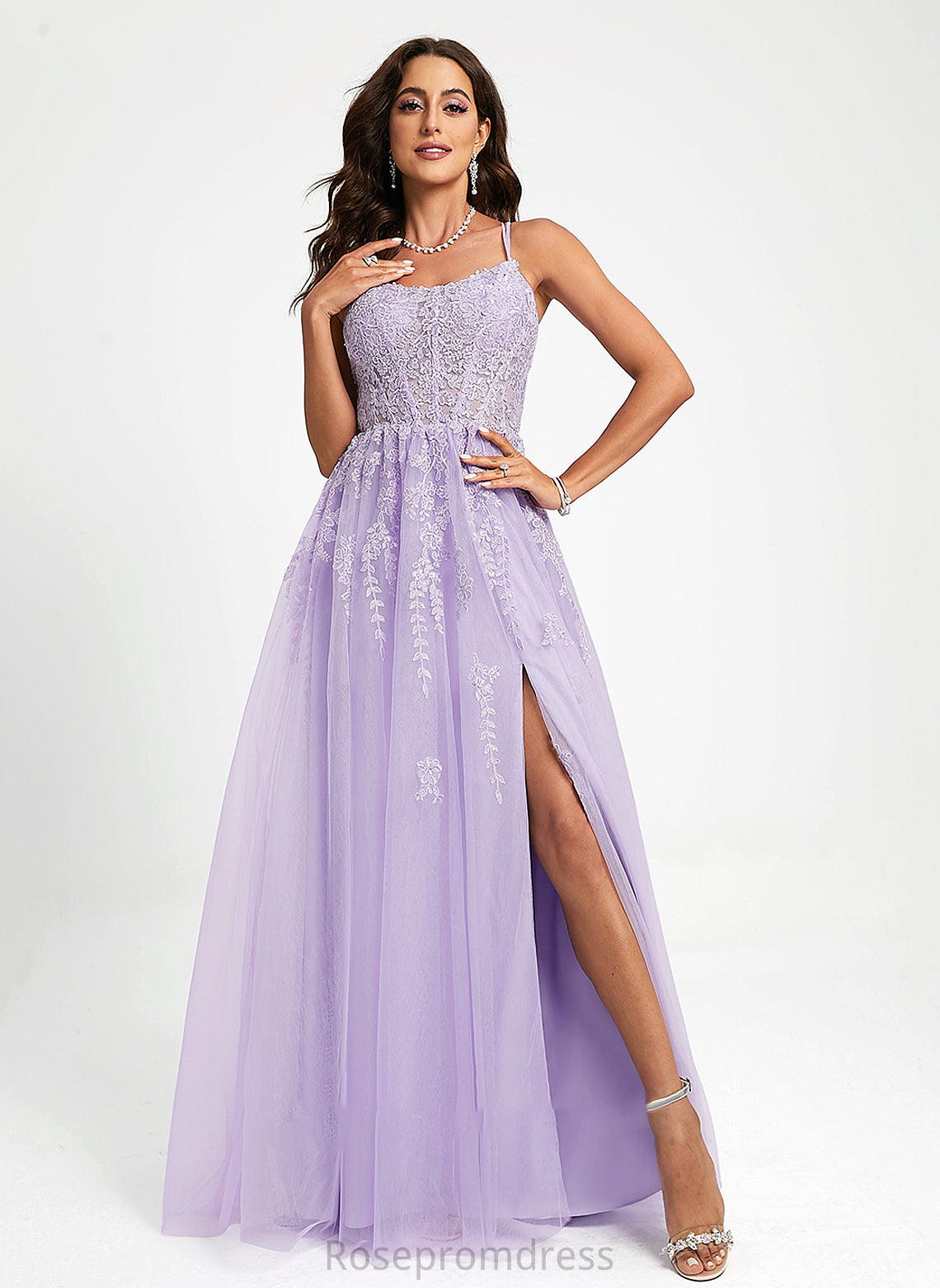 Neck Sweep With Train Ball-Gown/Princess Kamila Sequins Tulle Prom Dresses Lace Scoop