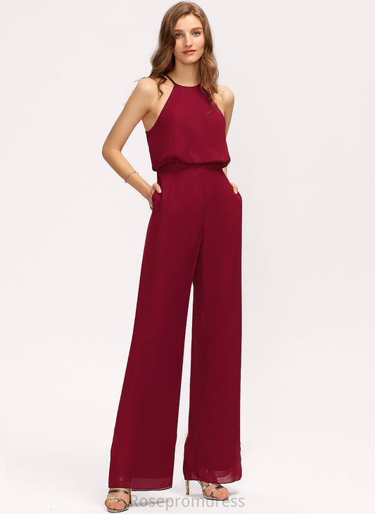 Neckline ScoopNeck Floor-Length Pockets Embellishment Straps Length Fabric Sidney A-Line/Princess Natural Waist Off The Shoulder Bridesmaid Dresses