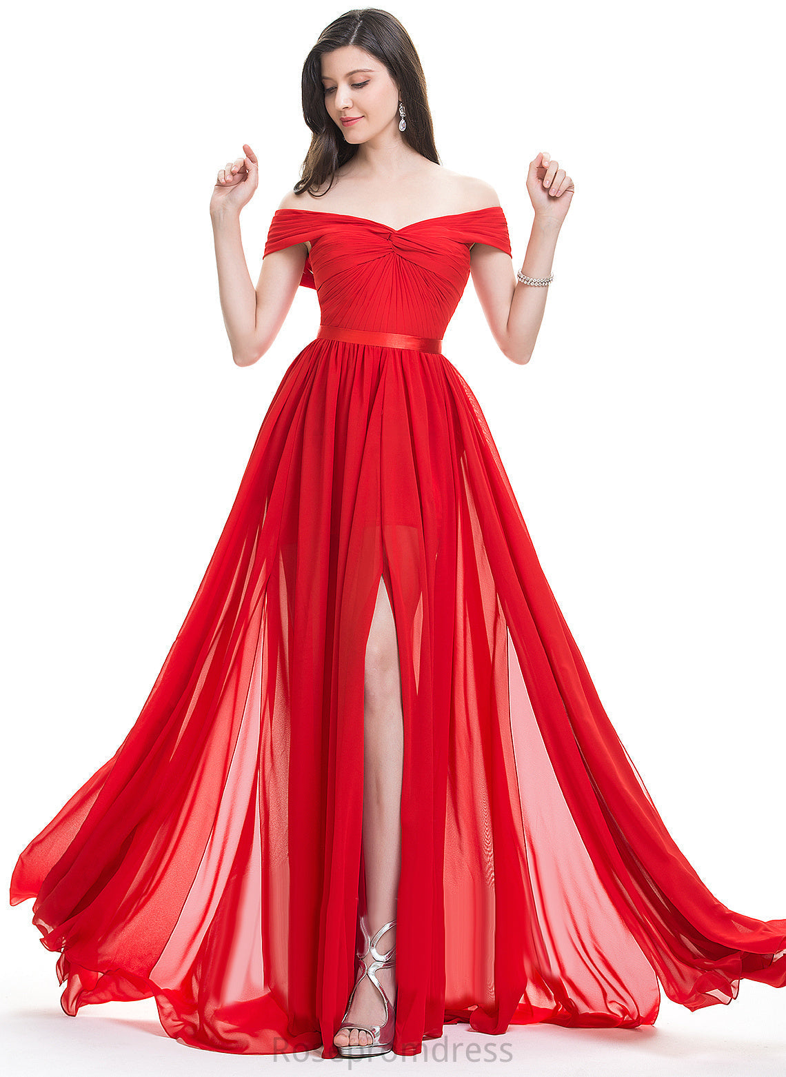 Silhouette Neckline Embellishment Fabric OfftheShoulder Charmeuse A-line Length SweepTrain Josephine A-Line/Princess Scoop Bridesmaid Dresses