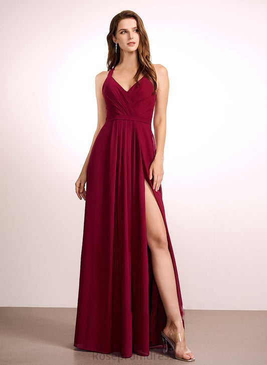 Neckline Silhouette Floor-Length Length A-Line Straps V-neck Fabric Rita Bridesmaid Dresses